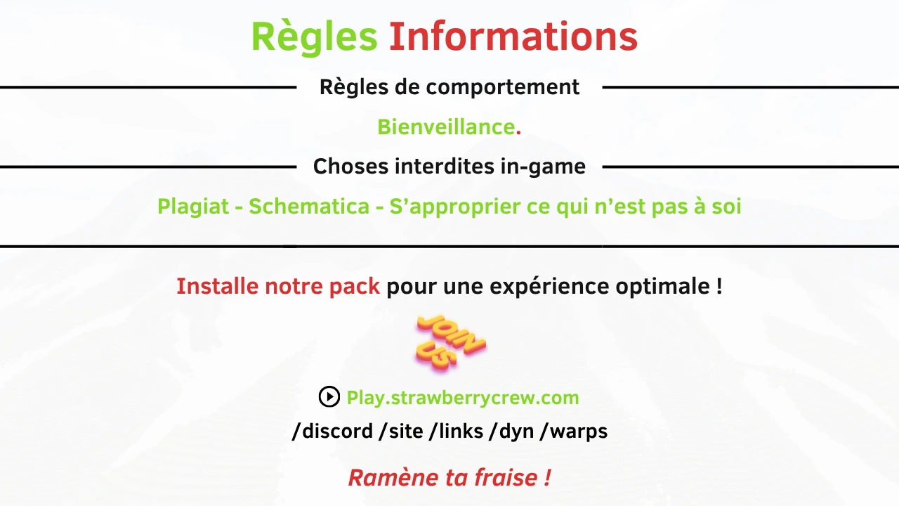 Post des règles et informations du serveur