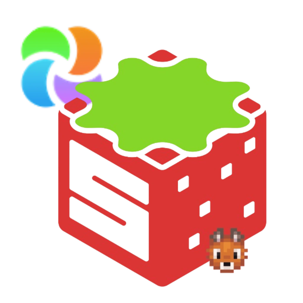 Logo Strawberry Crew avec les icônes Fabric et NeoForge